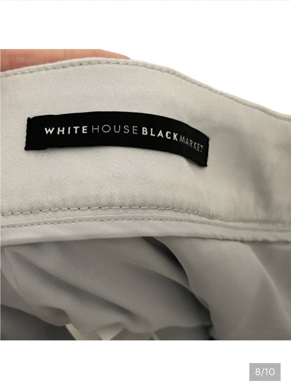 White House Black Market Light Gray Embroidered The 5” Short - Picture 8 of 10